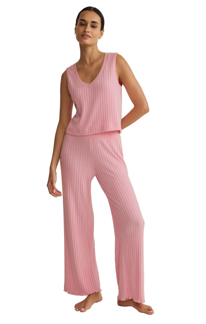 Megan | Bikses Dawn no Zīda Ribota Auduma ar Šūnām (Dawn Smocked Silky Rib Pant)