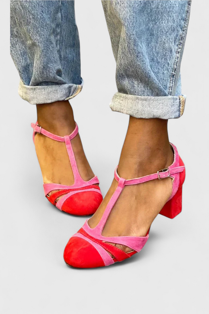 Noiré eleganti sandales ar ērtu papēdi un potītes atbalstu