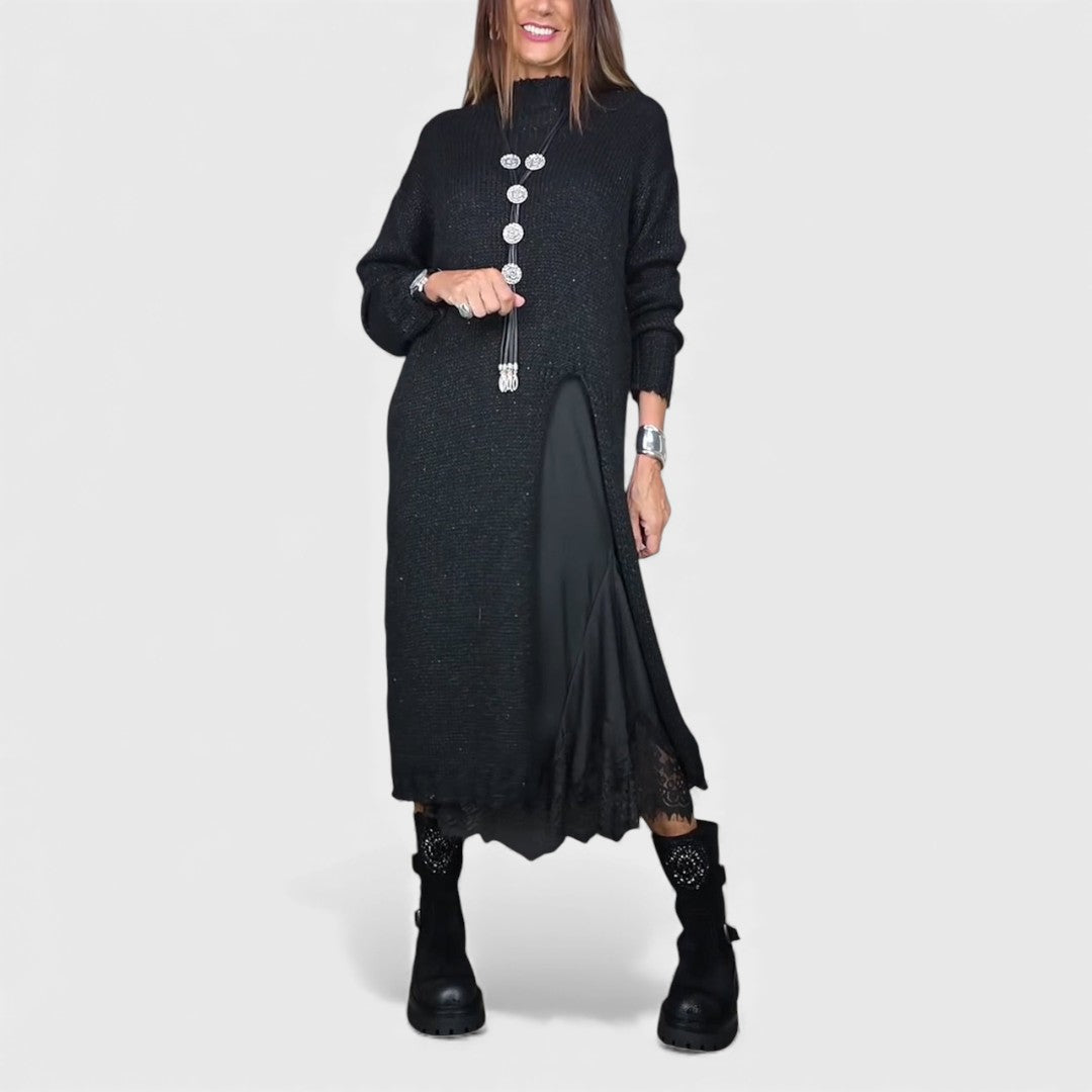 Lena | Eleganta garš adīts kleita