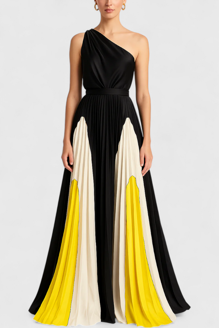 Antía Maxi Off-Shoulder Kleita ar Elegantu Rakstu