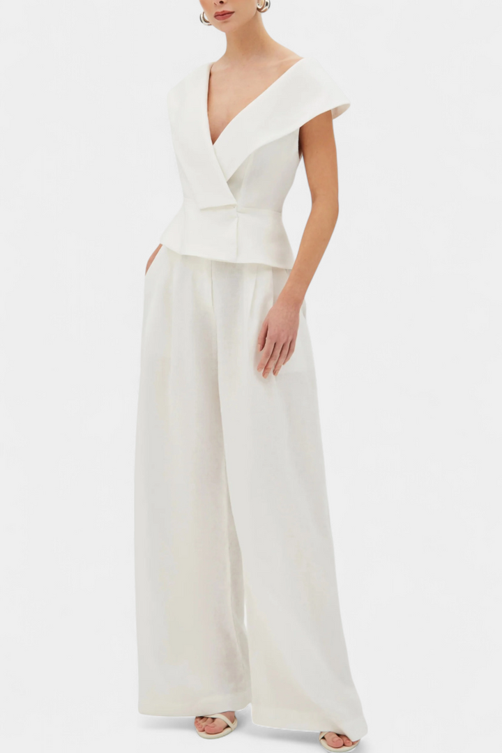 Heidena | Asimetrisks tops un palazzo bikses komplekts