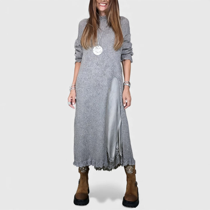 Lena | Eleganta garš adīts kleita