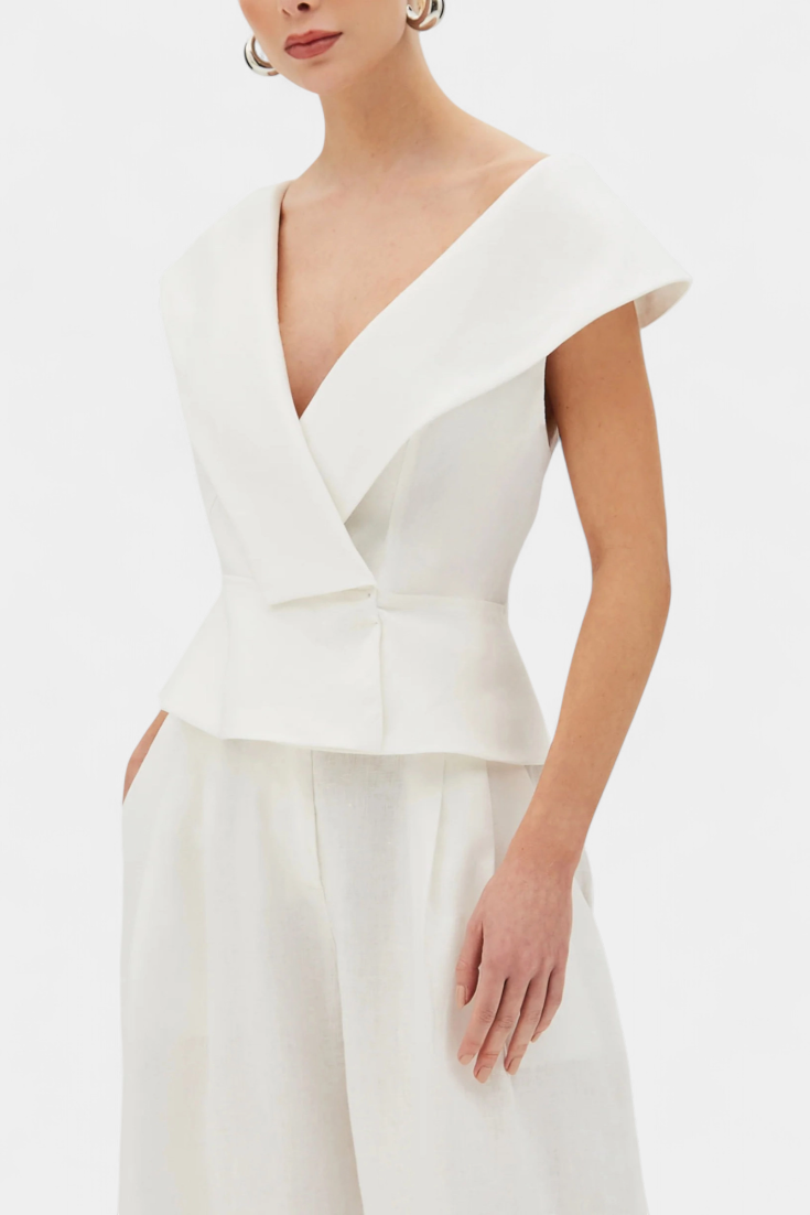 Heidena | Asimetrisks tops un palazzo bikses komplekts
