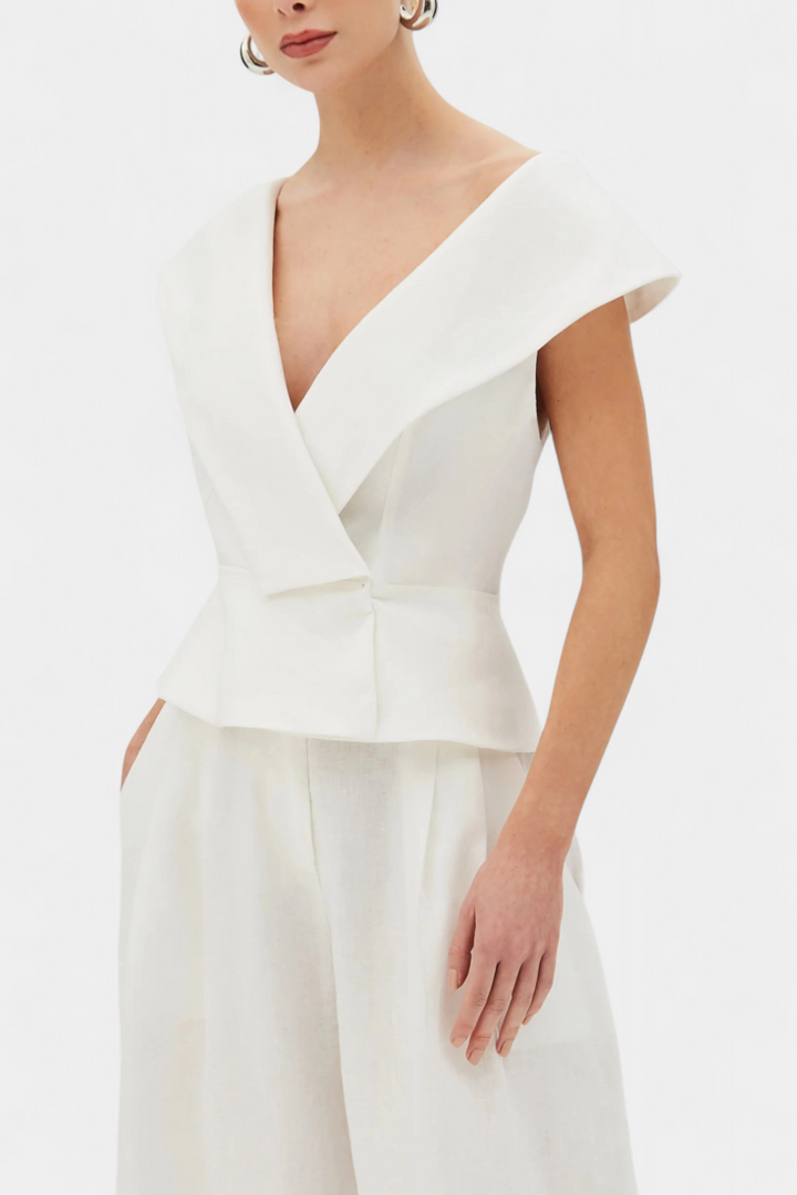 Heidena | Asimetrisks tops un palazzo bikses komplekts