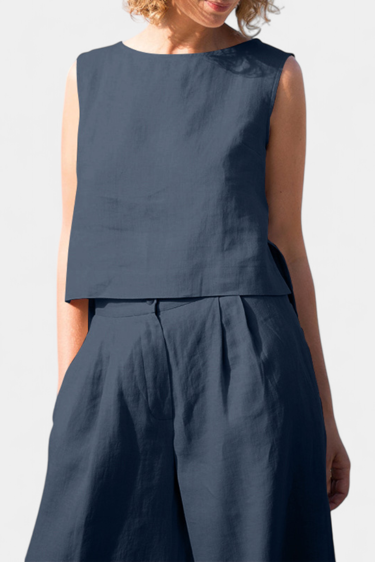 Yvanne Vasaras Bez Piedurknēm Komplekti Vintage