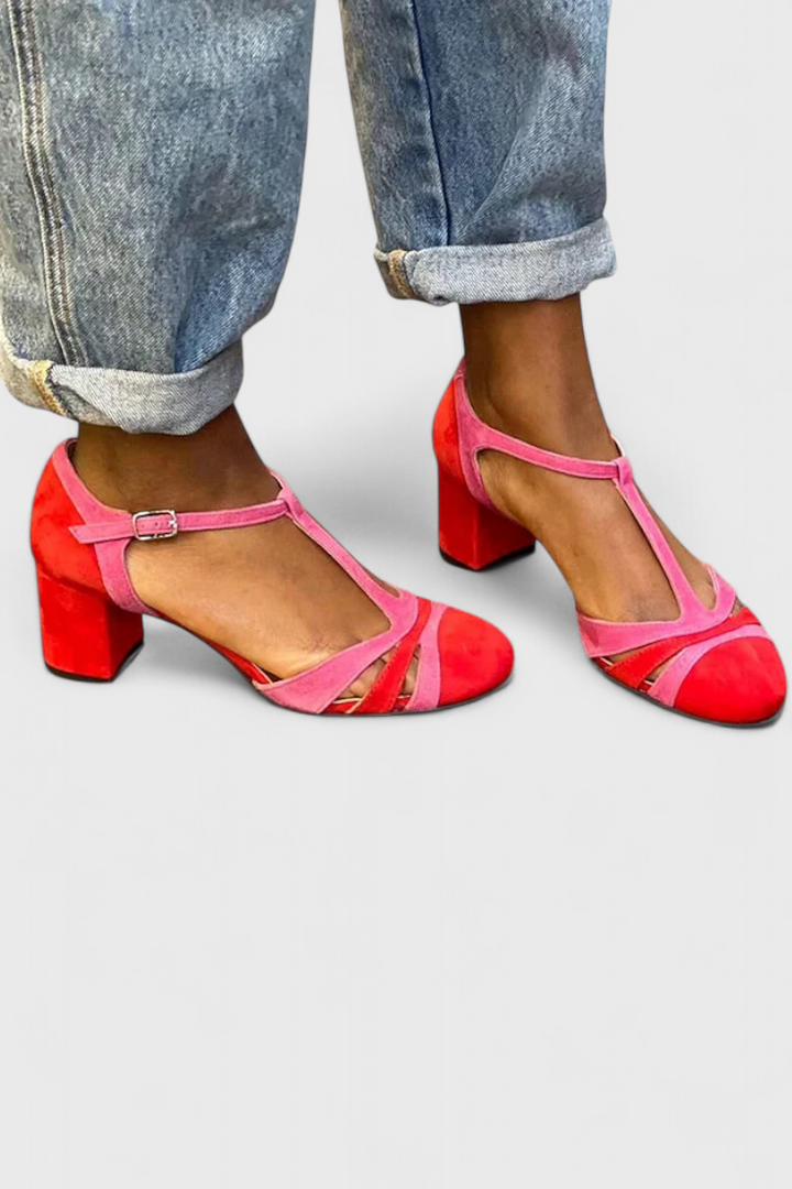 Noiré eleganti sandales ar ērtu papēdi un potītes atbalstu