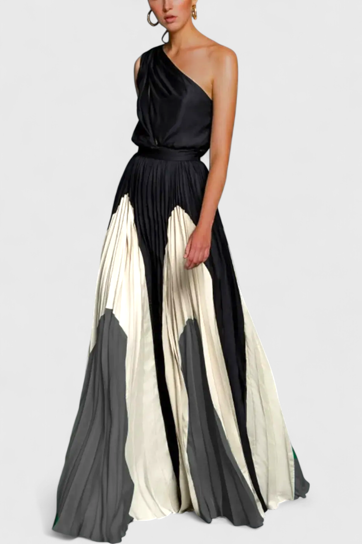 Antía Maxi Off-Shoulder Kleita ar Elegantu Rakstu
