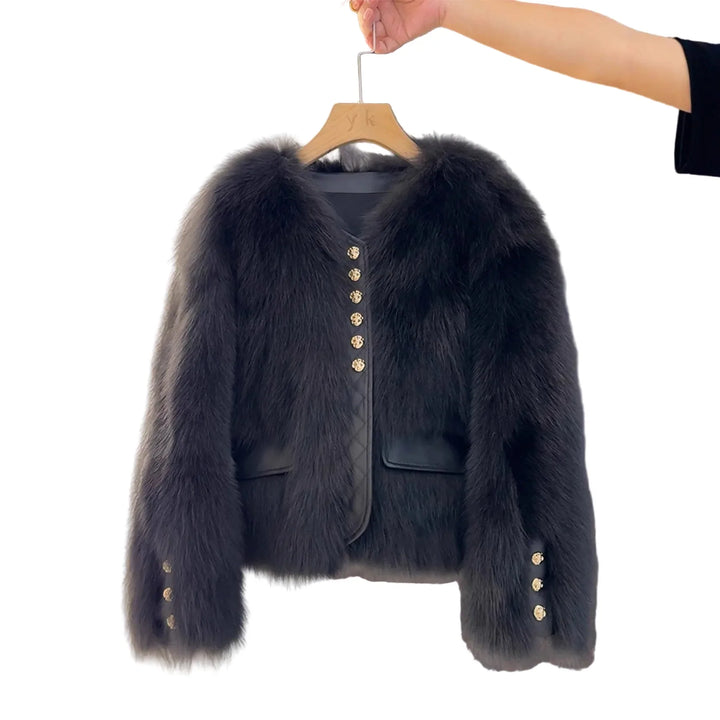 Aurelia Luxe mākslīgā kažokāda mētelis