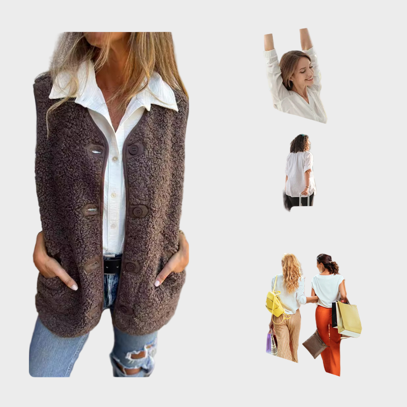 Lynora | Siltā īsā veste ar pogām