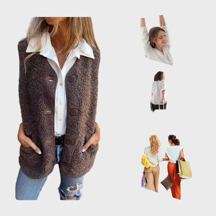 Lynora | Siltā īsā veste ar pogām