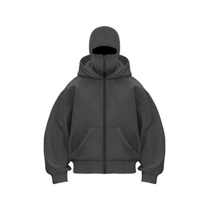 Ninja stila kapuce ar rāvējslēdzēju